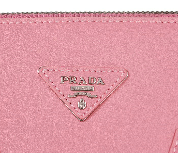 2014 Prada Glace Calf Leather Tote Bag BN2619 pink